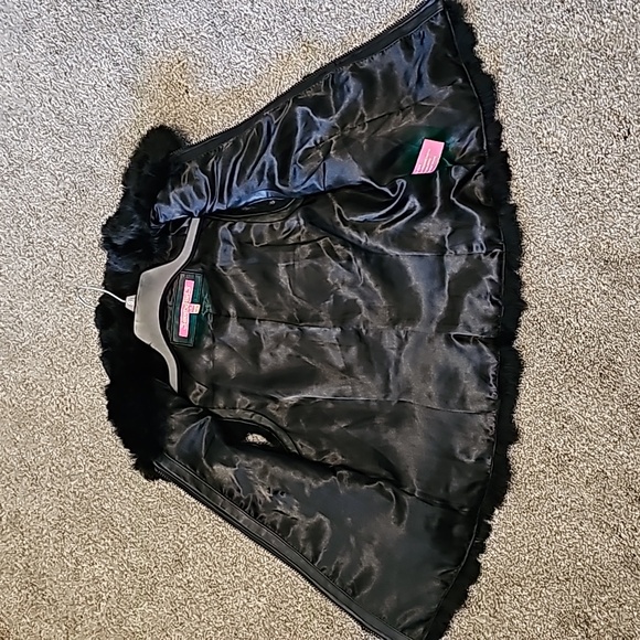 Y2K Rabbit Fur Vest Jennyfer. J black Womens Size Small - Picture 4 of 5